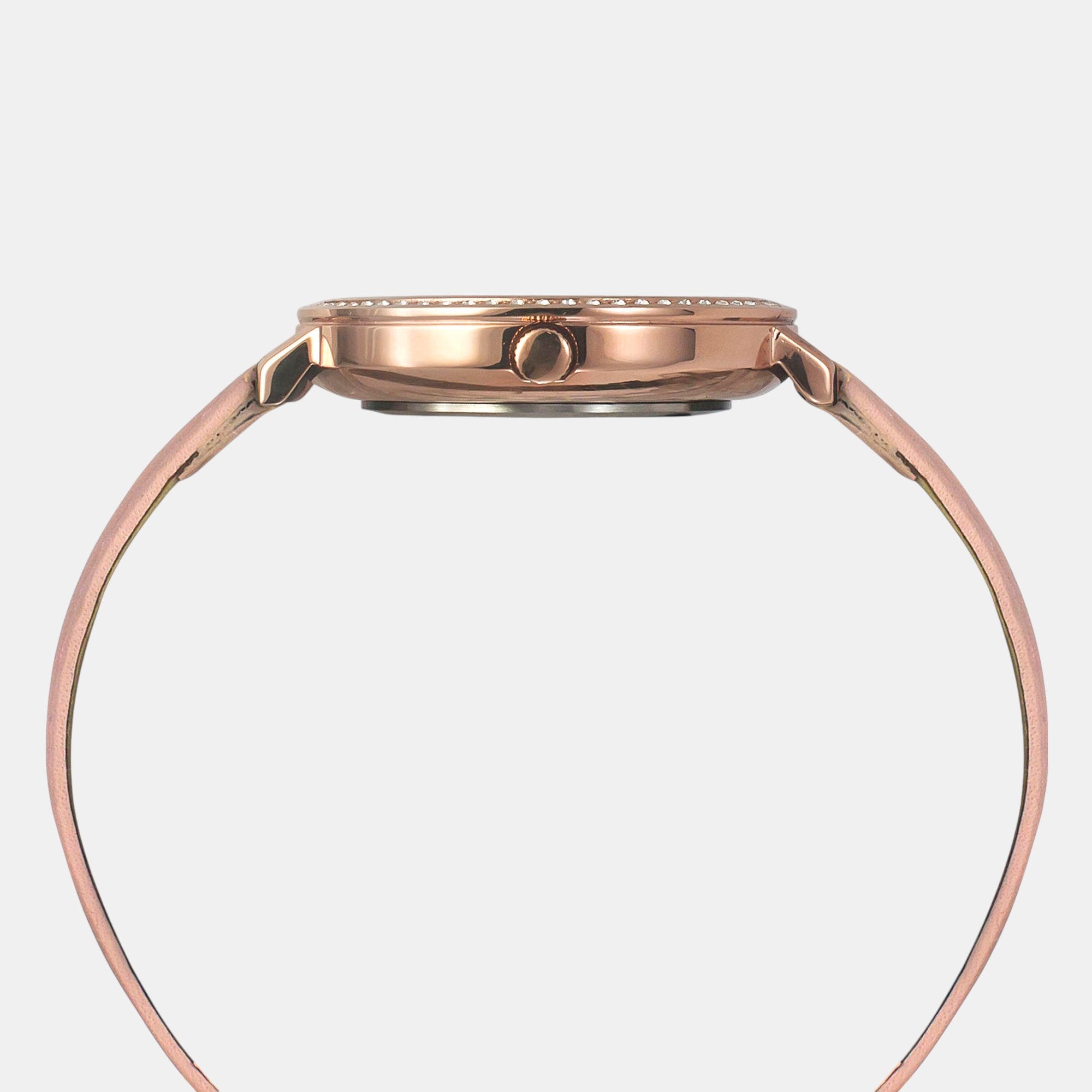 Fashion Women Quartz Silver Dial Analog Leather Watch TWEL14714