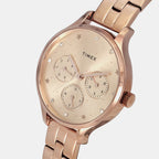 Fashion Women Quartz Rose Gold Dial Chronograph Brass Watch TWEL14814