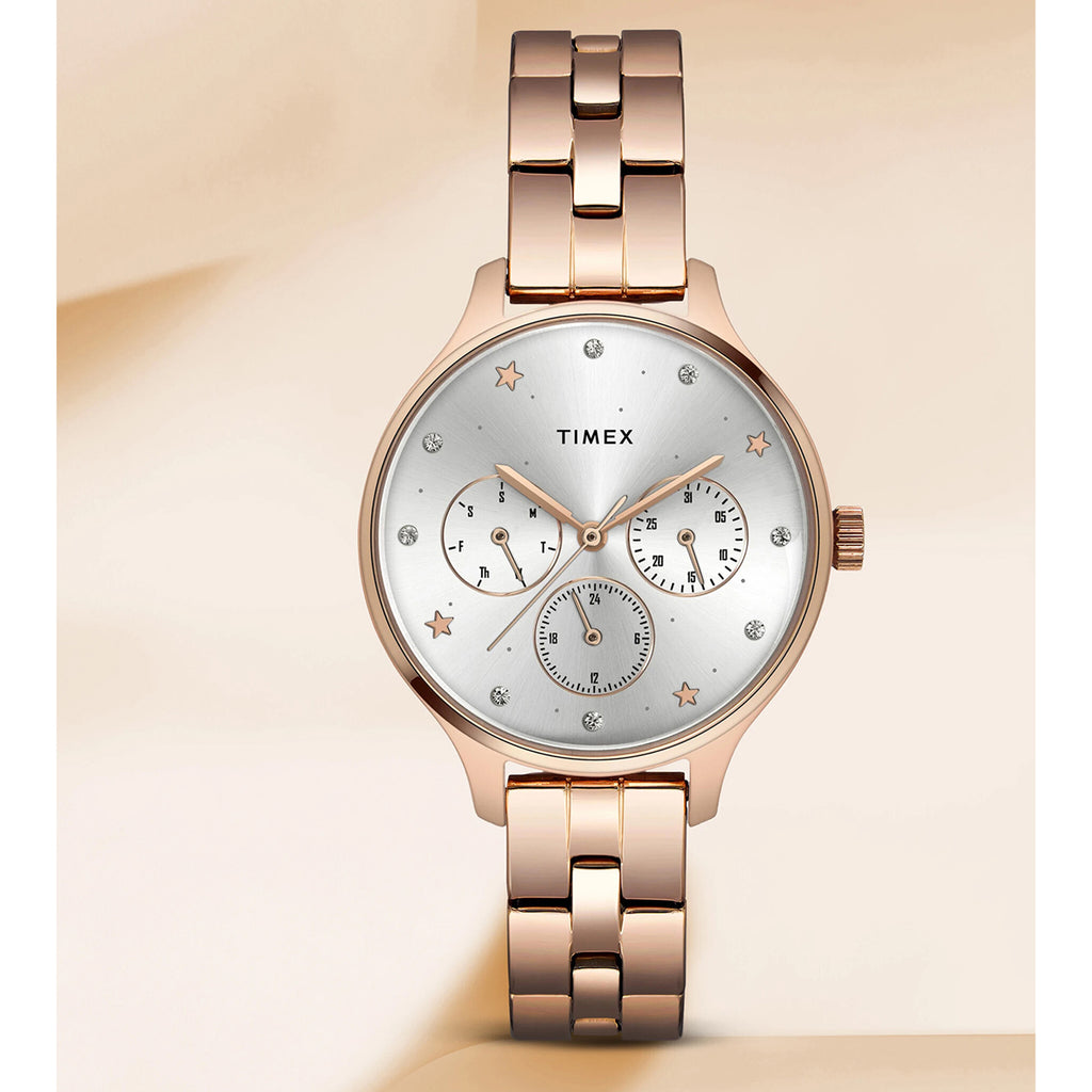 Fashion Women Quartz Dial Chronograph Stainless Steel Watch TWEL14815