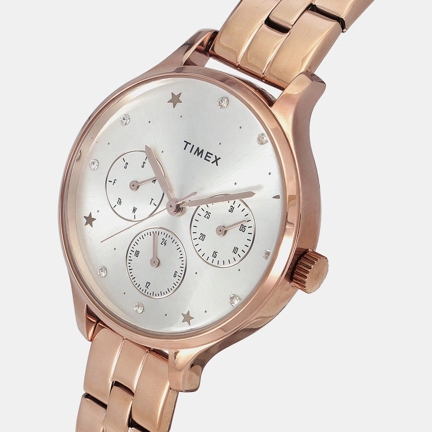 Fashion Women Quartz Dial Chronograph Stainless Steel Watch TWEL14815