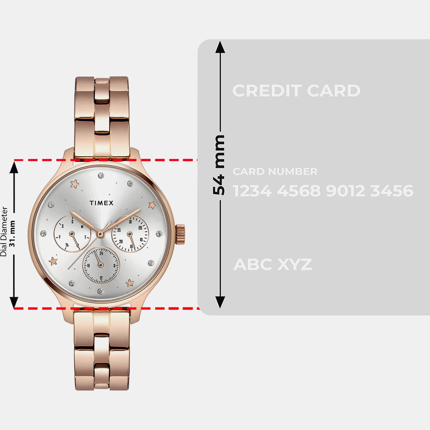 Fashion Women Quartz Dial Chronograph Stainless Steel Watch TWEL14815
