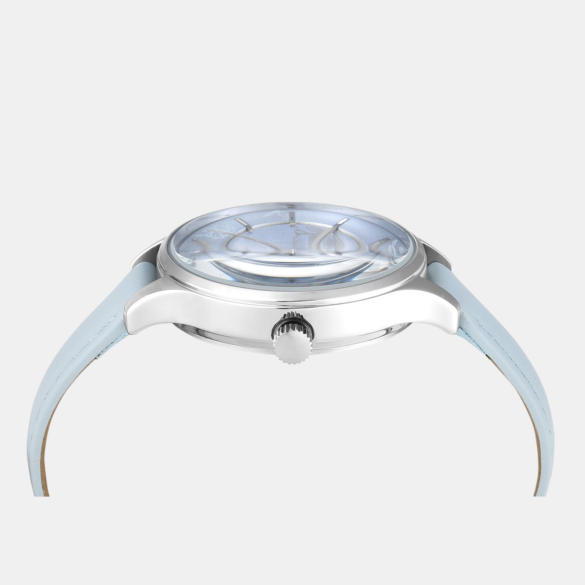 Fashion Women Quartz Blue Dial Multi-Function Leather Watch TWEL14821