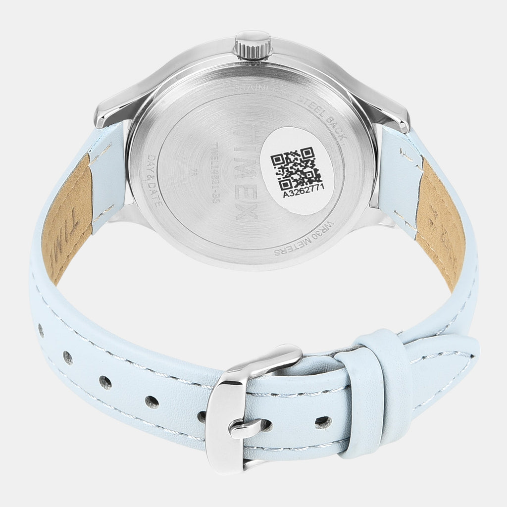 Fashion Women Quartz Blue Dial Multi-Function Leather Watch TWEL14821