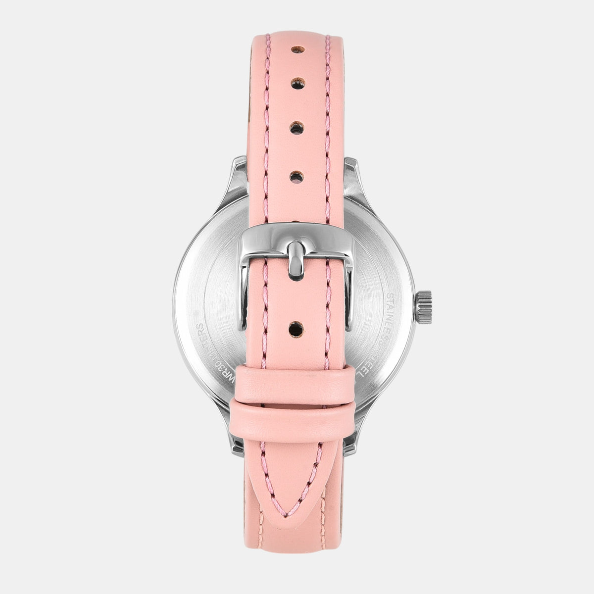 Fashion Women Quartz Silver Dial Multi-Function Leather Watch TWEL14822