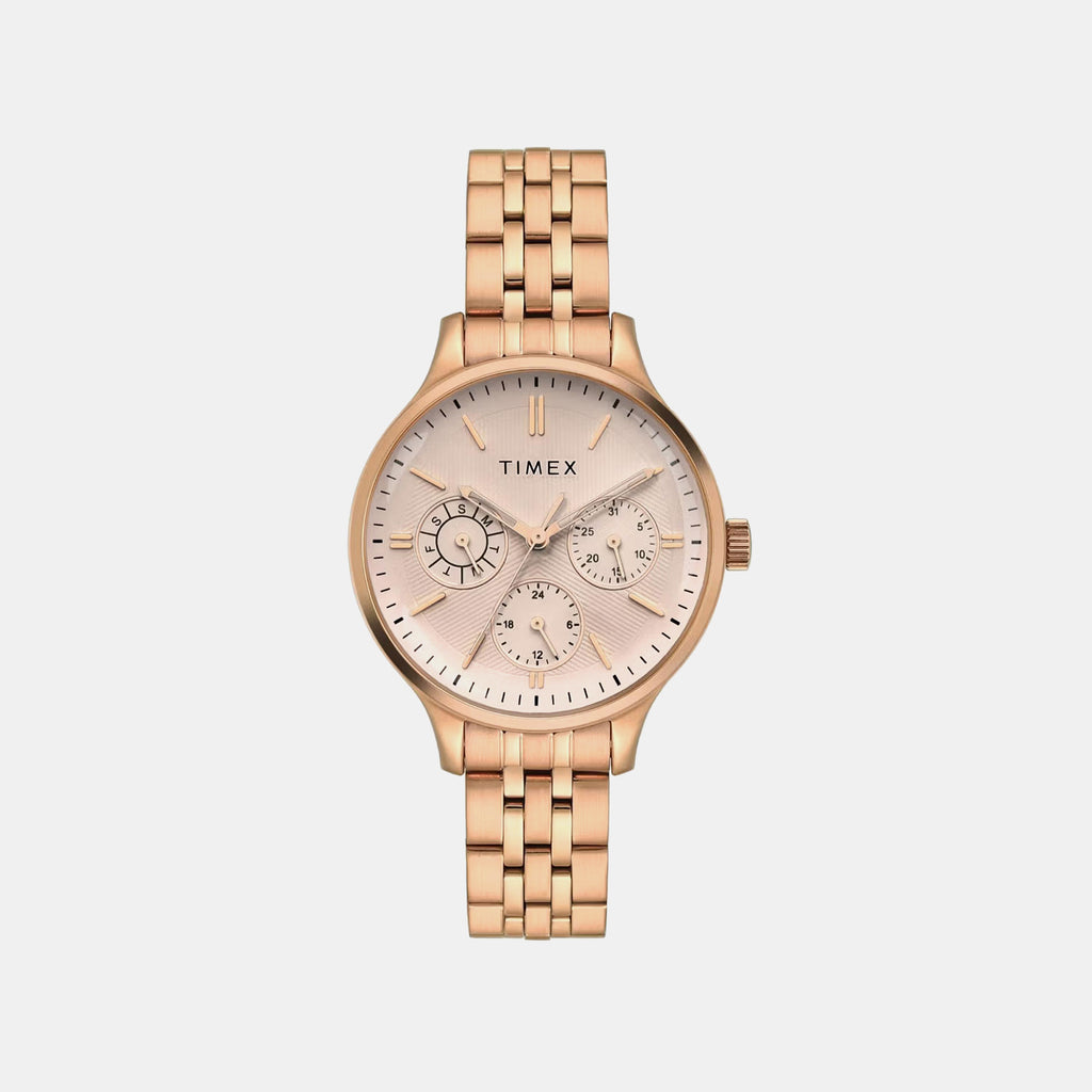 Trendline Women Quartz Rose Gold Dial Multi-Function Stainless Steel Watch TWEL14835