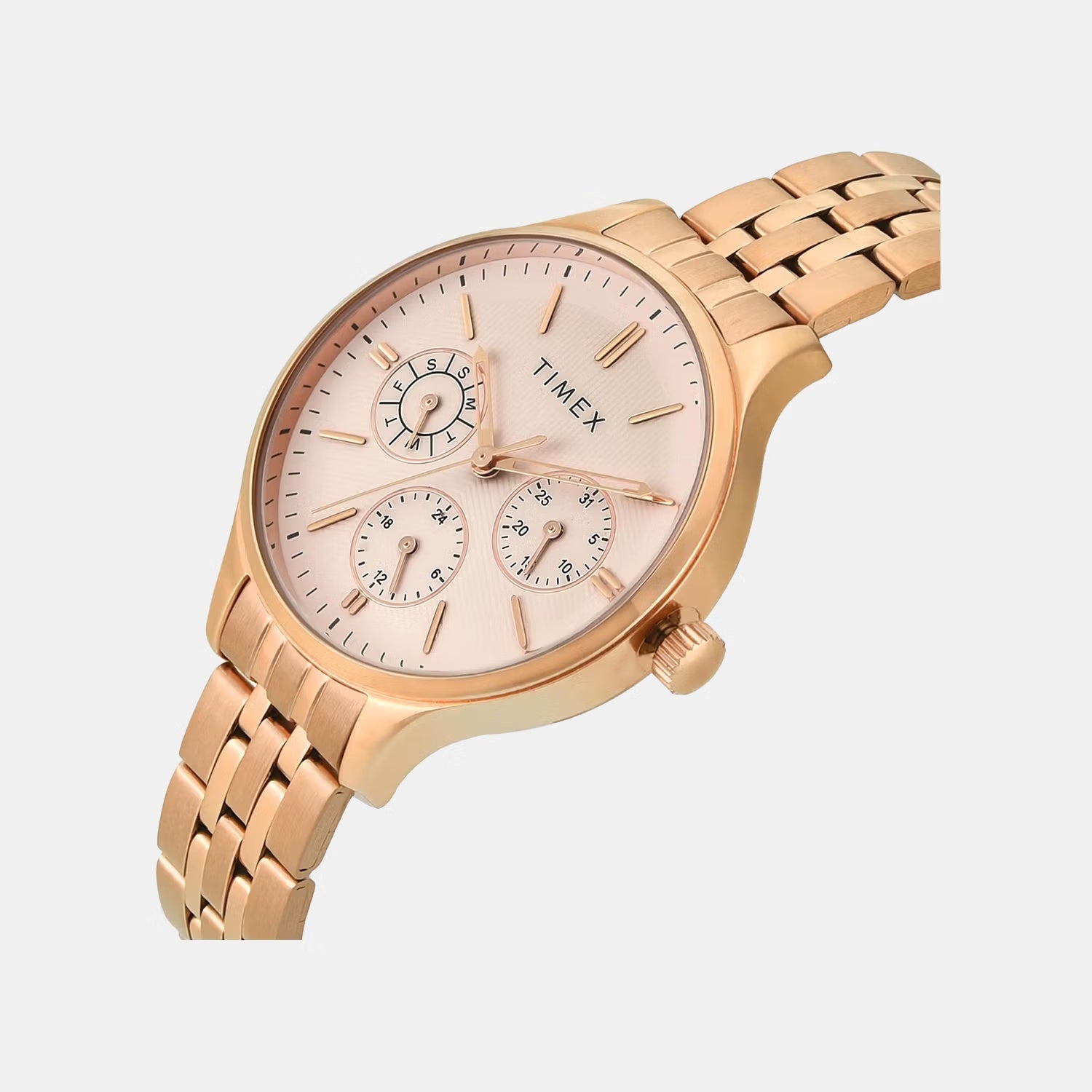 Trendline Women Quartz Rose Gold Dial Multi-Function Stainless Steel Watch TWEL14835
