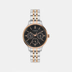 Trendline Women Quartz Black Dial Multi-Function Stainless Steel Watch TWEL14837