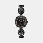 Fria Women Quartz Black Dial Analog Stainless Steel Watch TWEL15003