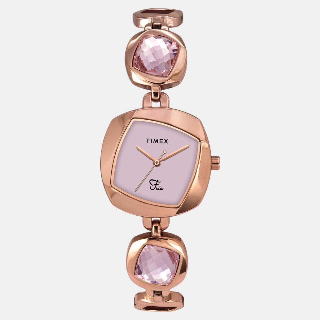 Fria Women Quartz Mother Of Pearl Dial Analog Brass Watch TWEL15006