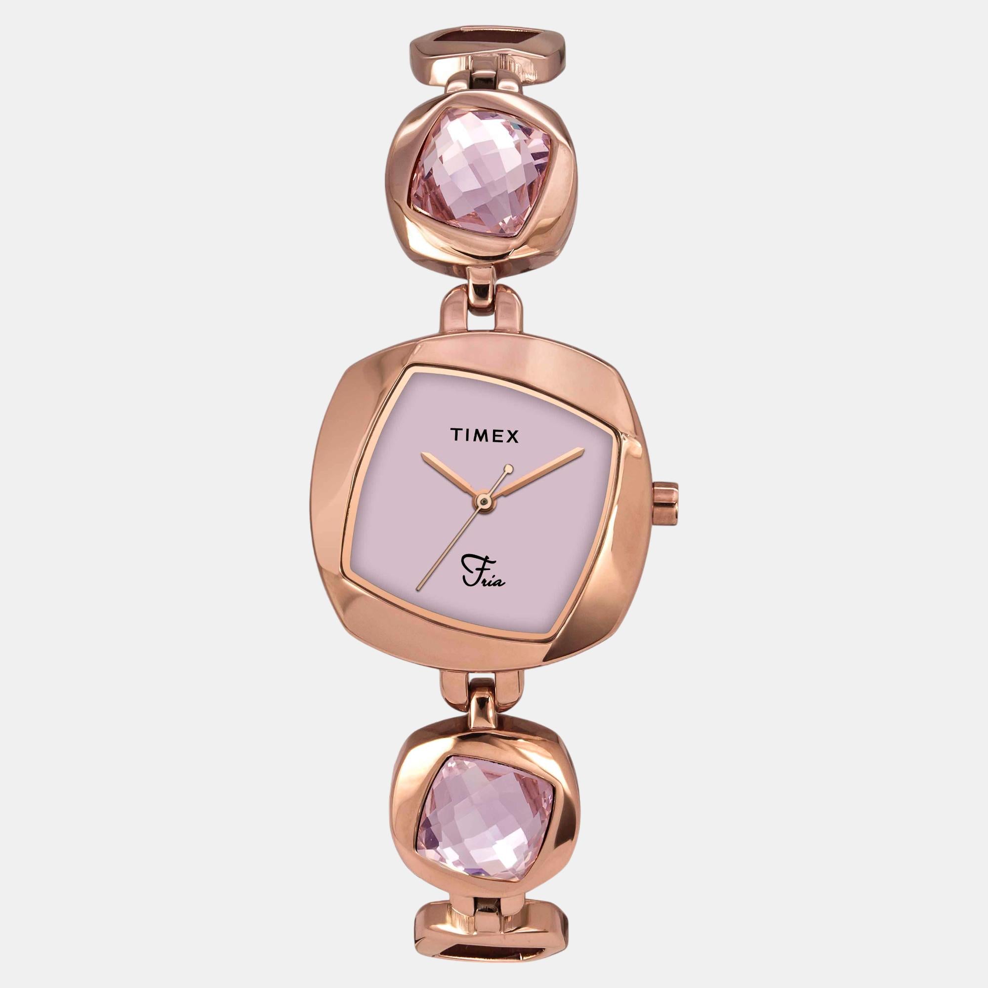 Fria Women Quartz Mother Of Pearl Dial Analog Brass Watch TWEL15006