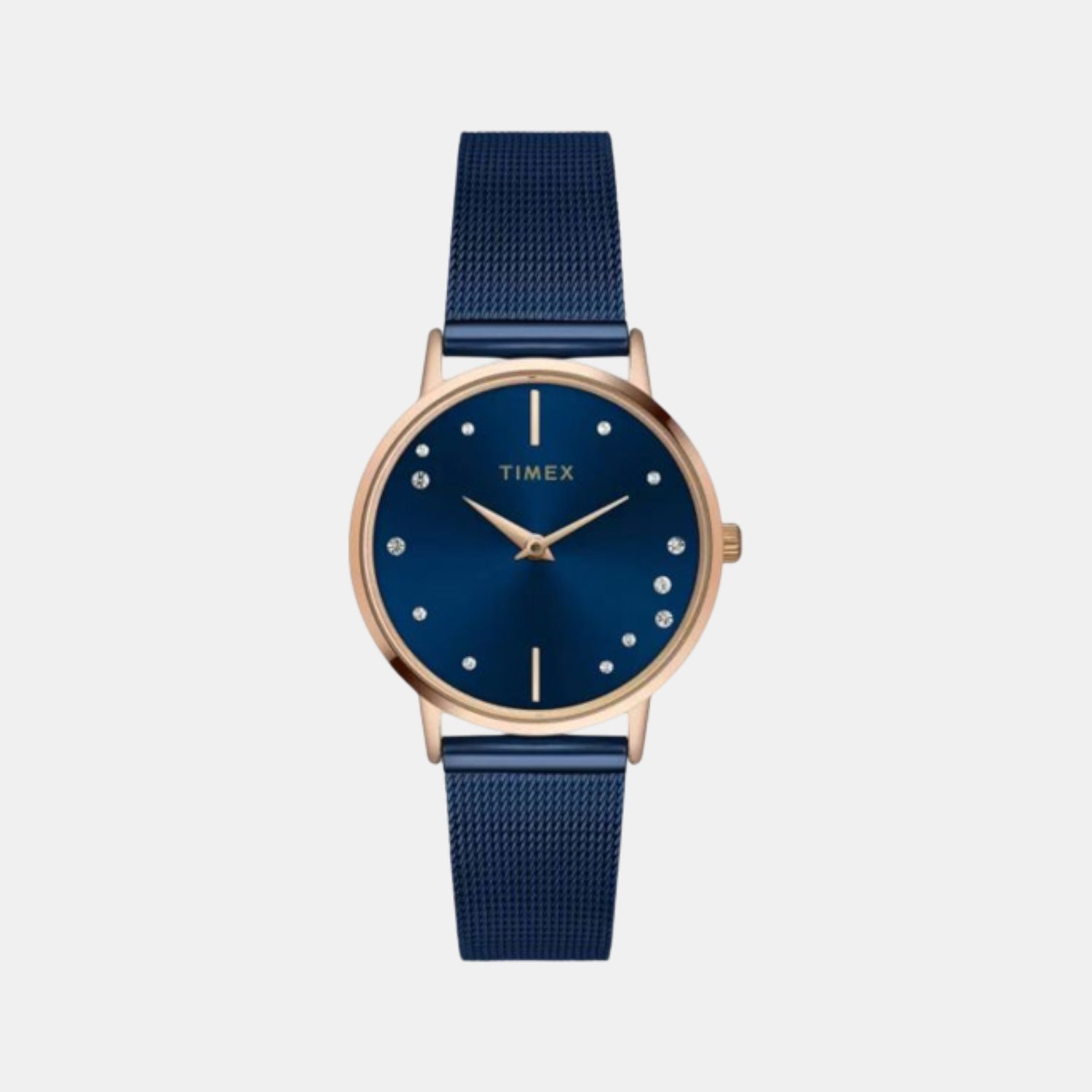 Fashion Women Quartz Blue Dial Analog Stainless Steel Watch TWEL15604