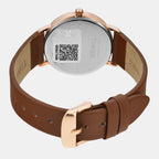 Fashion Women Quartz White Dial Analog Leather Watch TWEL15609