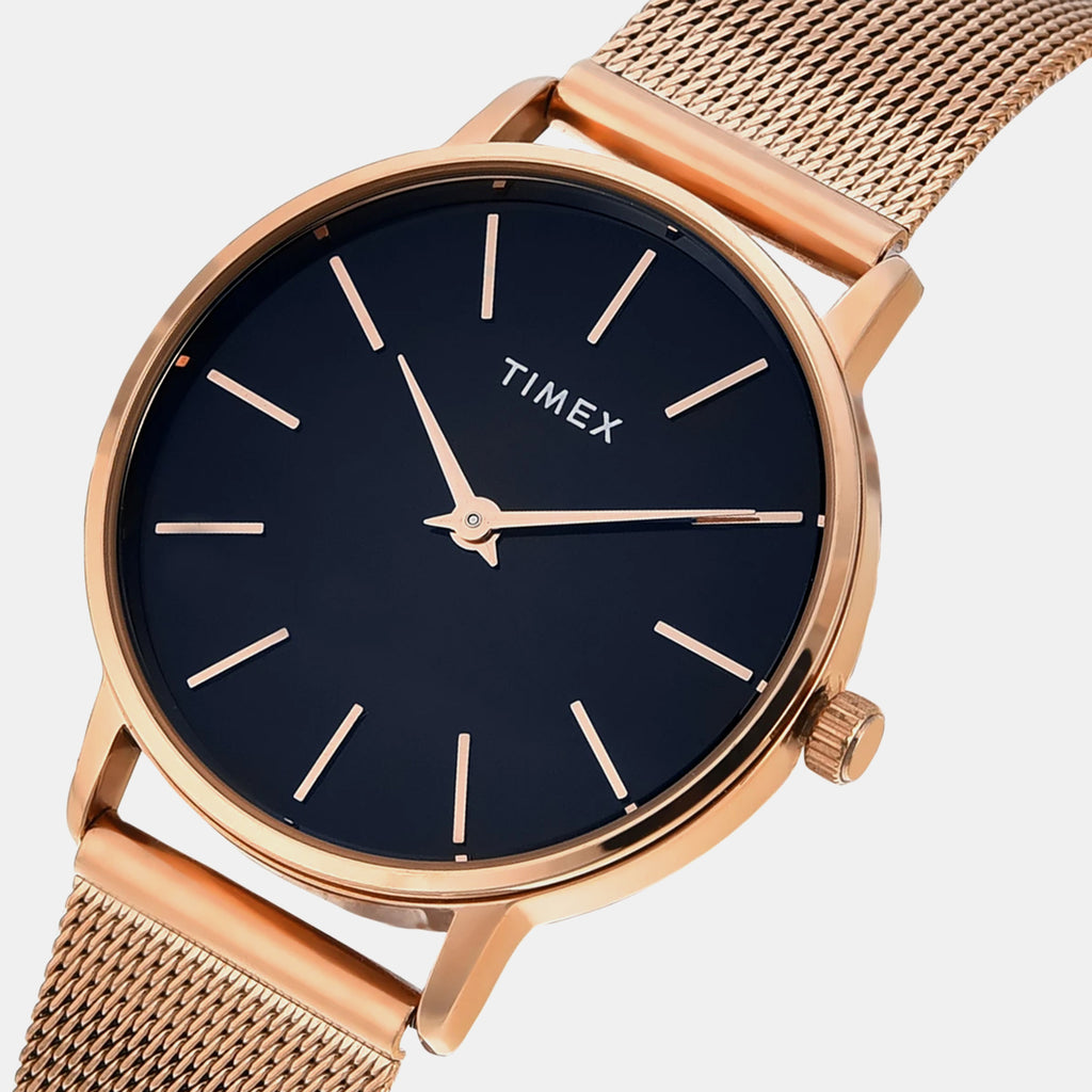 Women Quartz Blue Dial Analog Mesh Watch TWEL15610