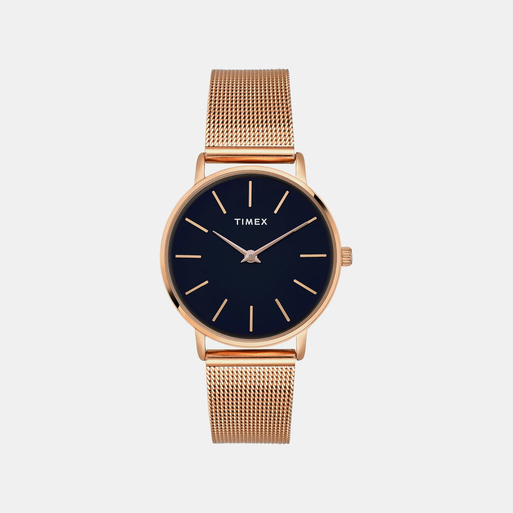 Women Quartz Blue Dial Analog Mesh Watch TWEL15610