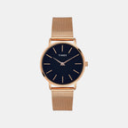 Women Quartz Blue Dial Analog Mesh Watch TWEL15610