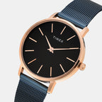 Fashion Women Quartz Black Dial Analog Stainless Steel Watch TWEL15611