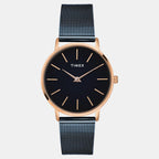 Fashion Women Quartz Black Dial Analog Stainless Steel Watch TWEL15611