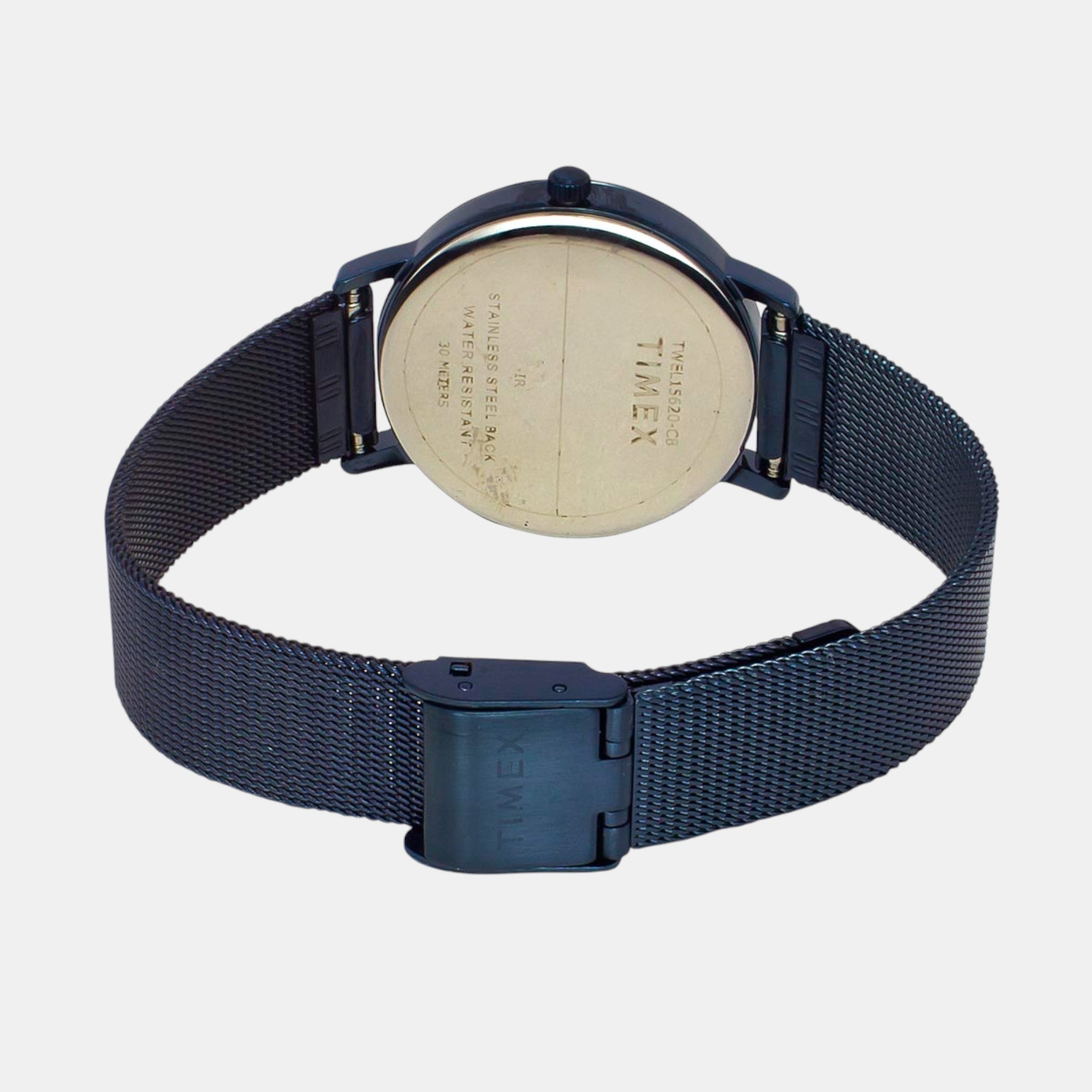 Fashion Women Quartz Blue Dial Analog Stainless Steel Watch TWEL15620