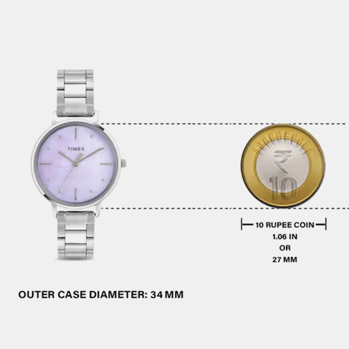 Classics Women Quartz Mother Of Pearl Dial Analog Stainless Steel Watch TWEL15806