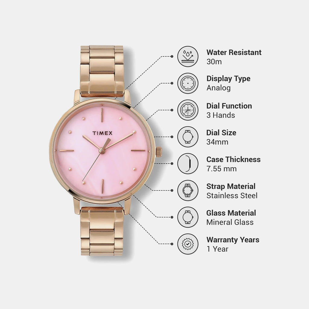 Classics Women Quartz Dial Analog Stainless Steel Watch TWEL15807