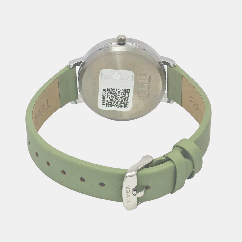 Classics Women Quartz Silver Dial Analog Leather Watch TWEL15815