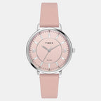 Classics Women Quartz Pink Dial Analog Leather Watch TWEL15816