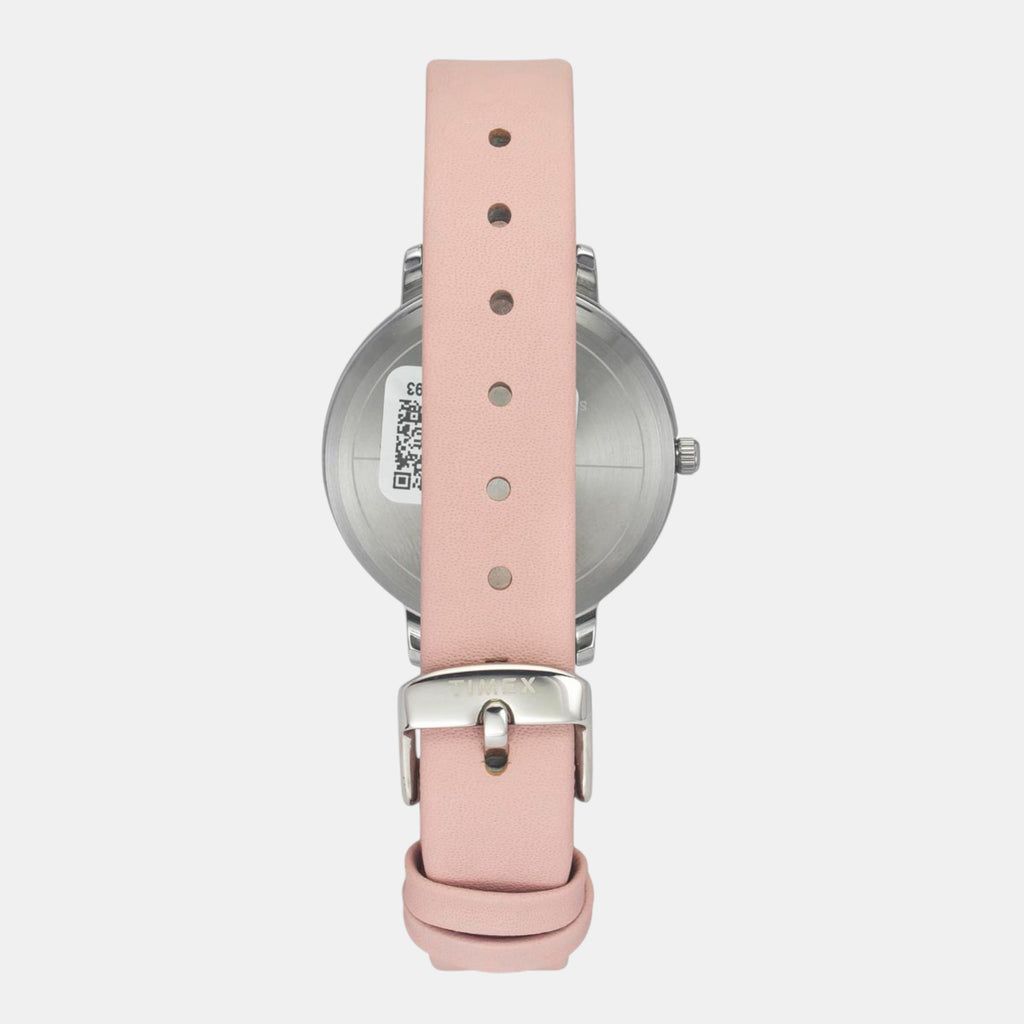 Classics Women Quartz Pink Dial Analog Leather Watch TWEL15816