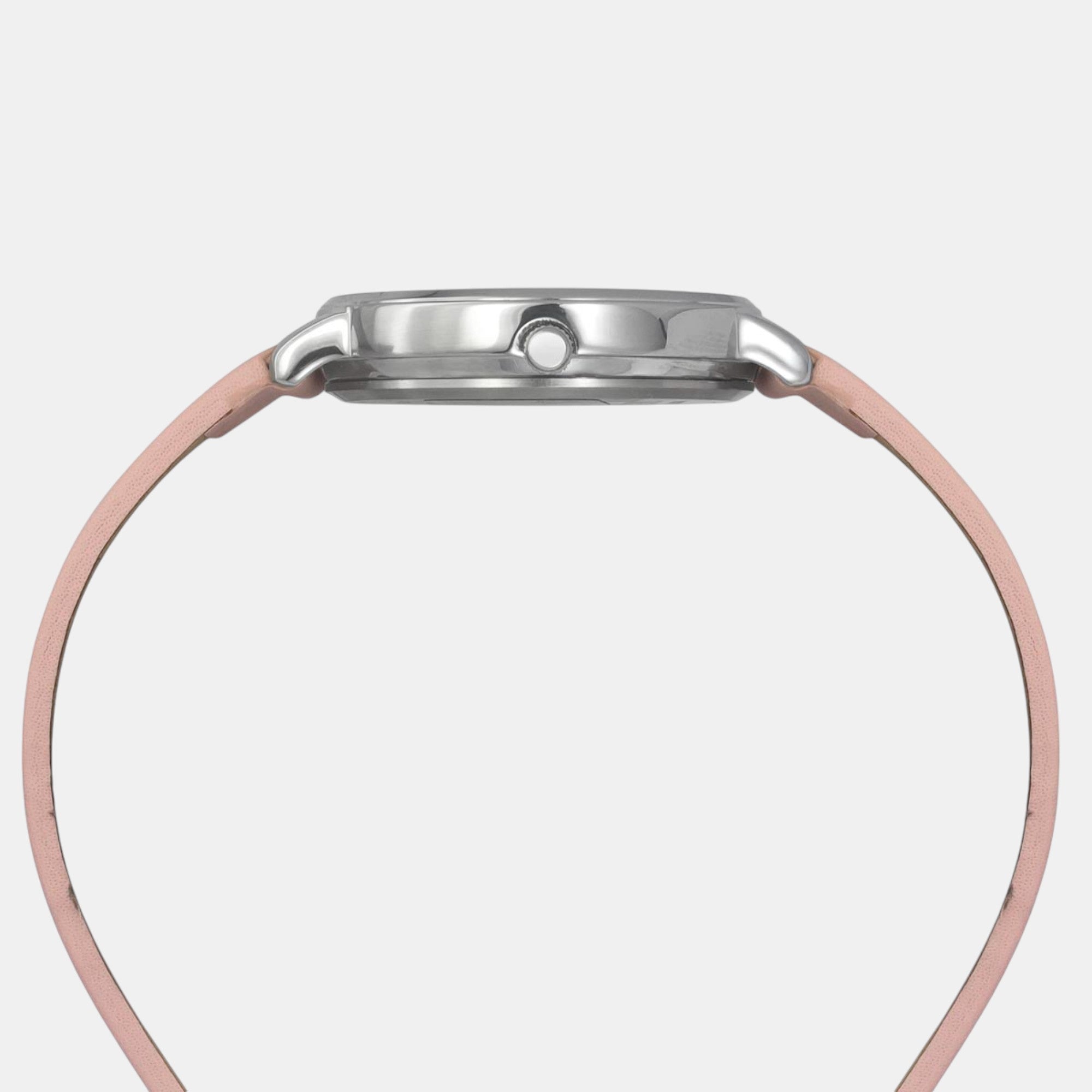 Classics Women Quartz Pink Dial Analog Leather Watch TWEL15816