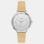 Classics Women Quartz Silver Dial Analog Leather Watch TWEL15817