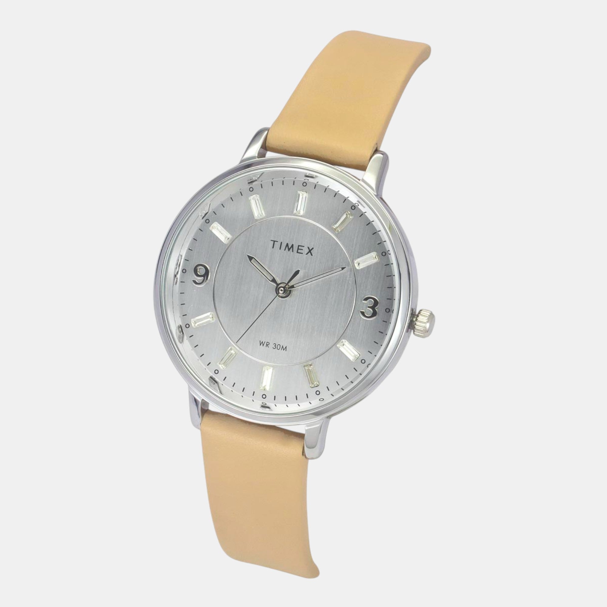 Classics Women Quartz Silver Dial Analog Leather Watch TWEL15817