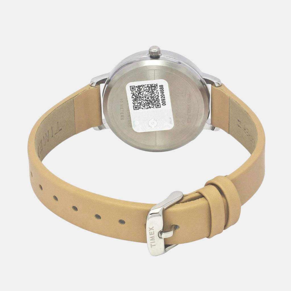 Classics Women Quartz Silver Dial Analog Leather Watch TWEL15817