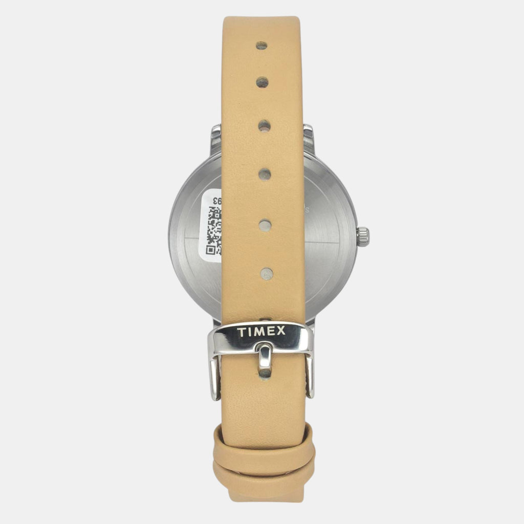 Classics Women Quartz Silver Dial Analog Leather Watch TWEL15817