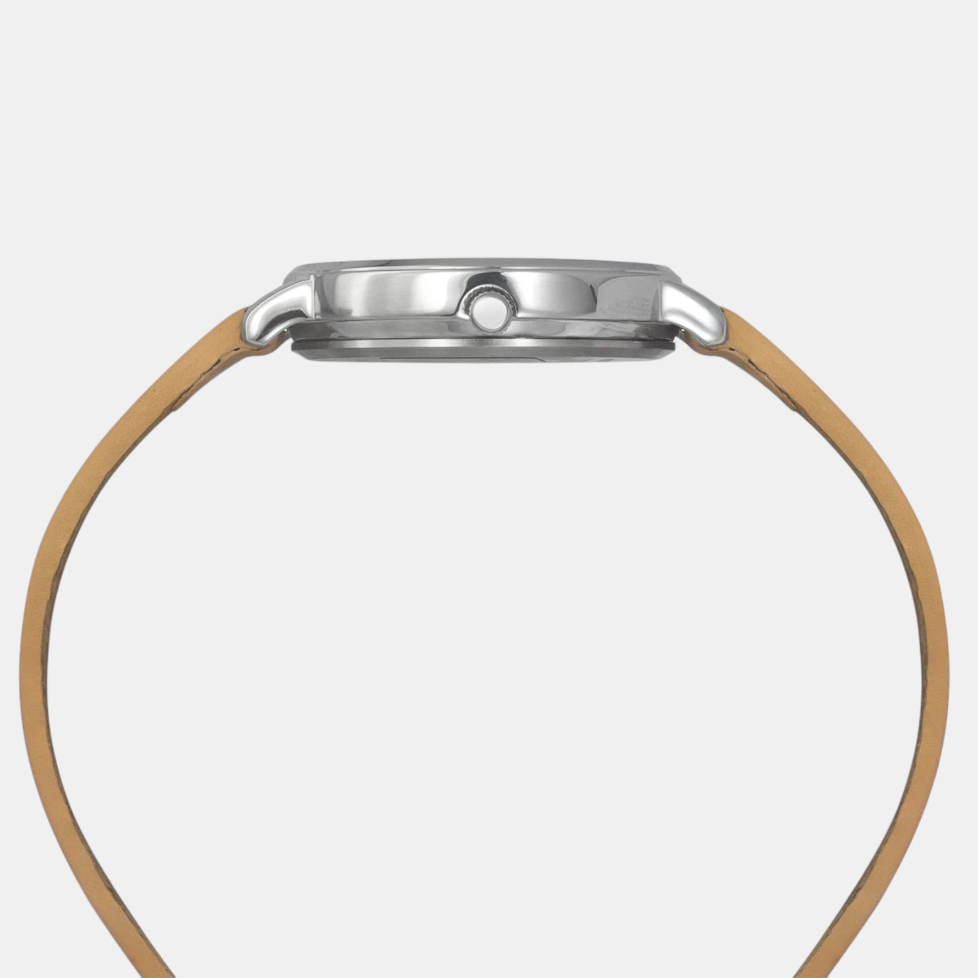 Classics Women Quartz Silver Dial Analog Leather Watch TWEL15817