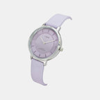 Fashion Women Quartz Lavender Dial Analog Leather Watch TWEL15820