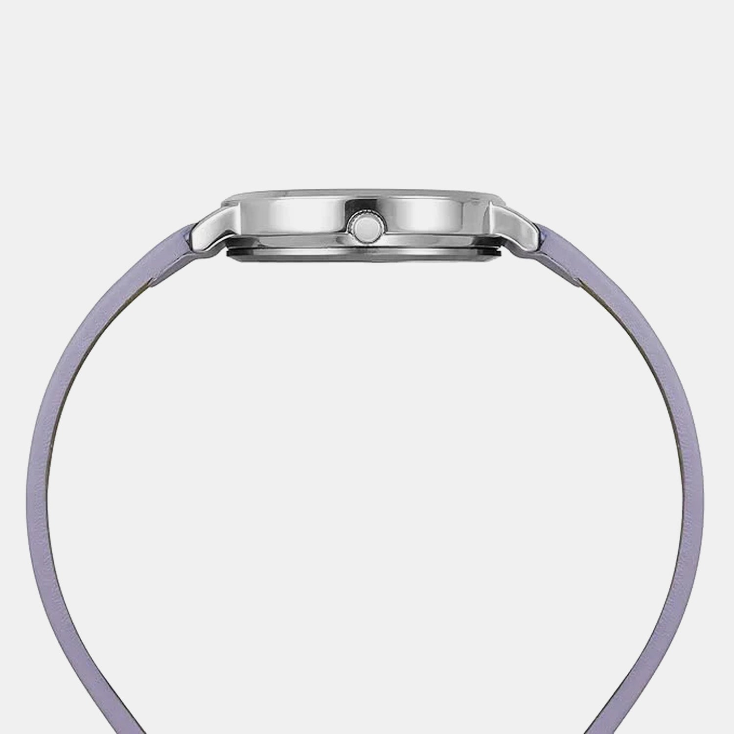 Fashion Women Quartz Lavender Dial Analog Leather Watch TWEL15820