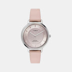 Fashion Women Quartz Purple Dial Analog Leather Watch TWEL15821