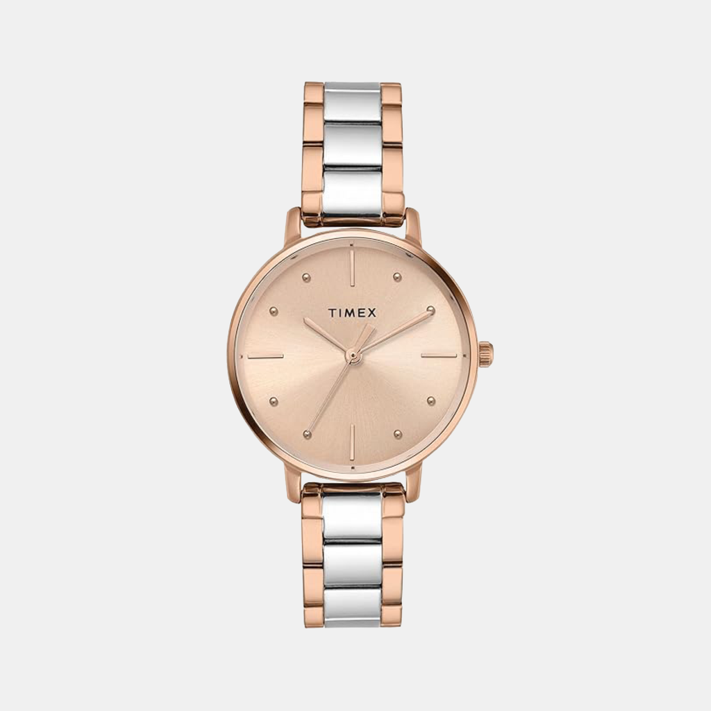 Fashion Women Quartz Rose Gold Dial Analog Stainless Steel Watch TWEL15826