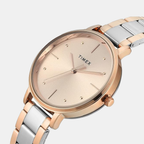 Fashion Women Quartz Rose Gold Dial Analog Stainless Steel Watch TWEL15826
