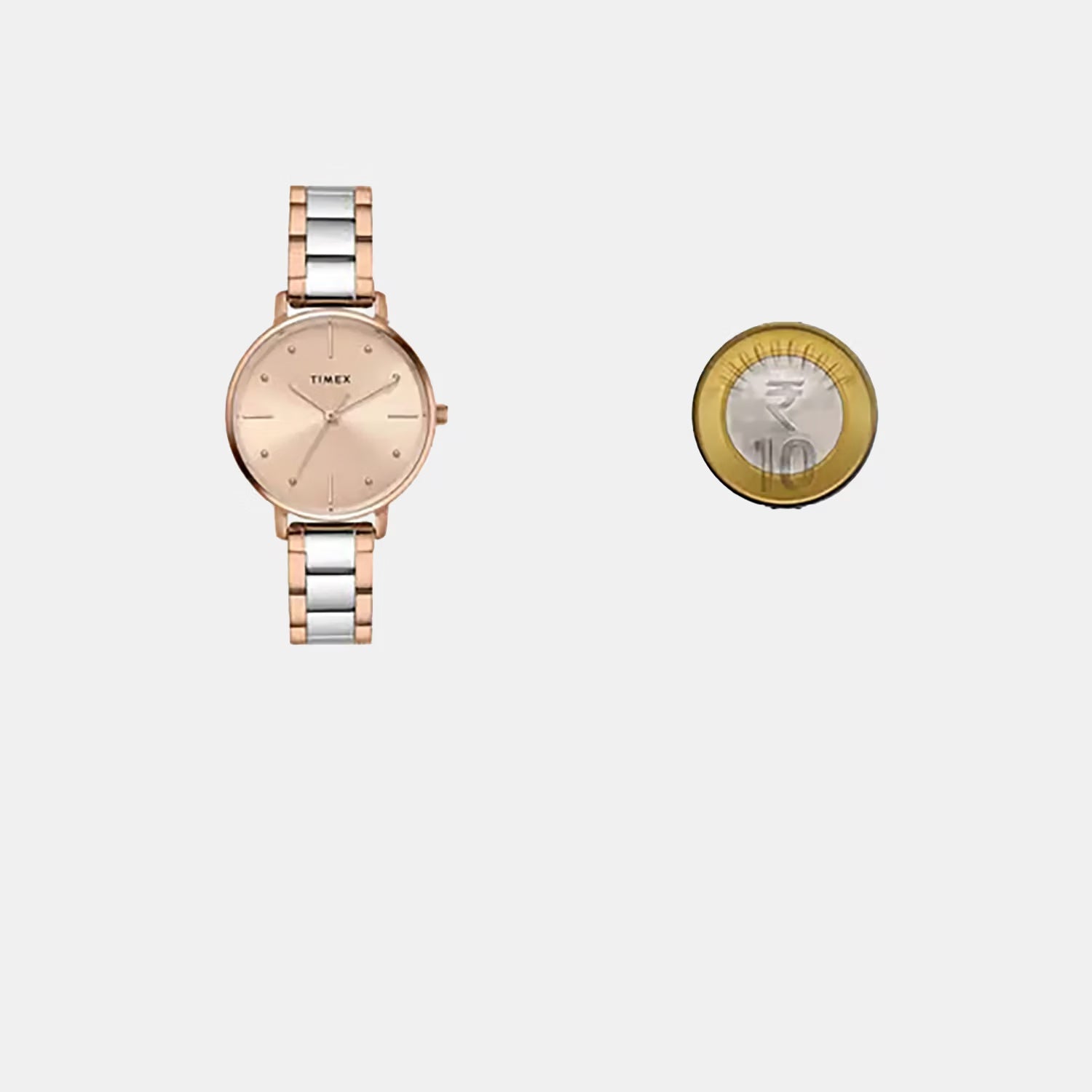 Fashion Women Quartz Rose Gold Dial Analog Stainless Steel Watch TWEL15826