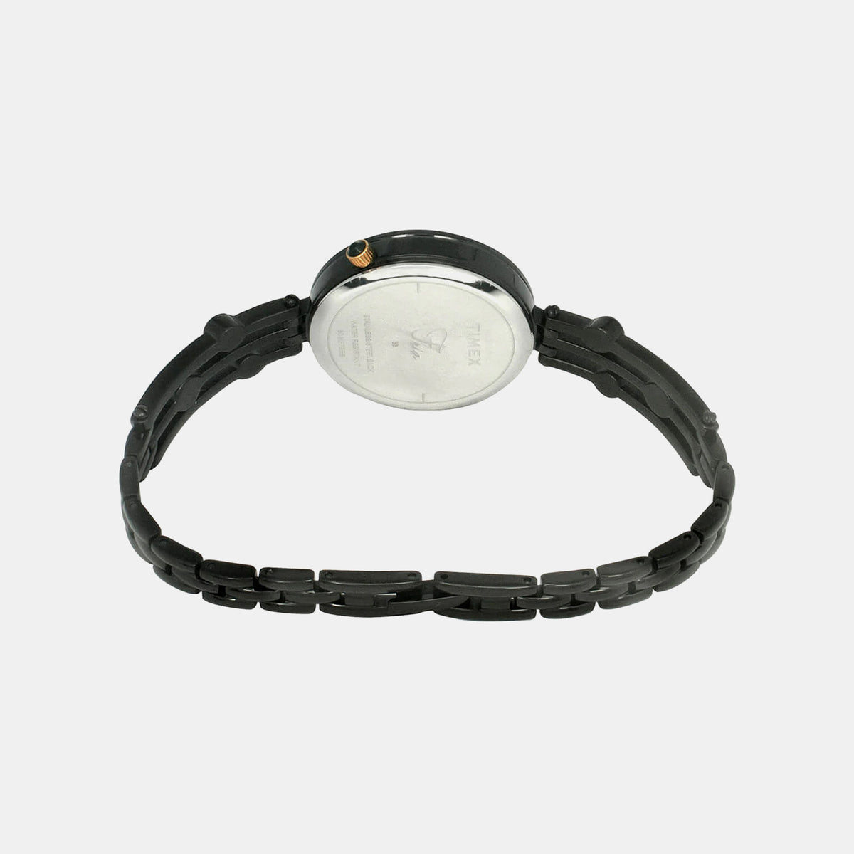 Fria Women Quartz Black Dial Analog Brass Watch TWEL16003