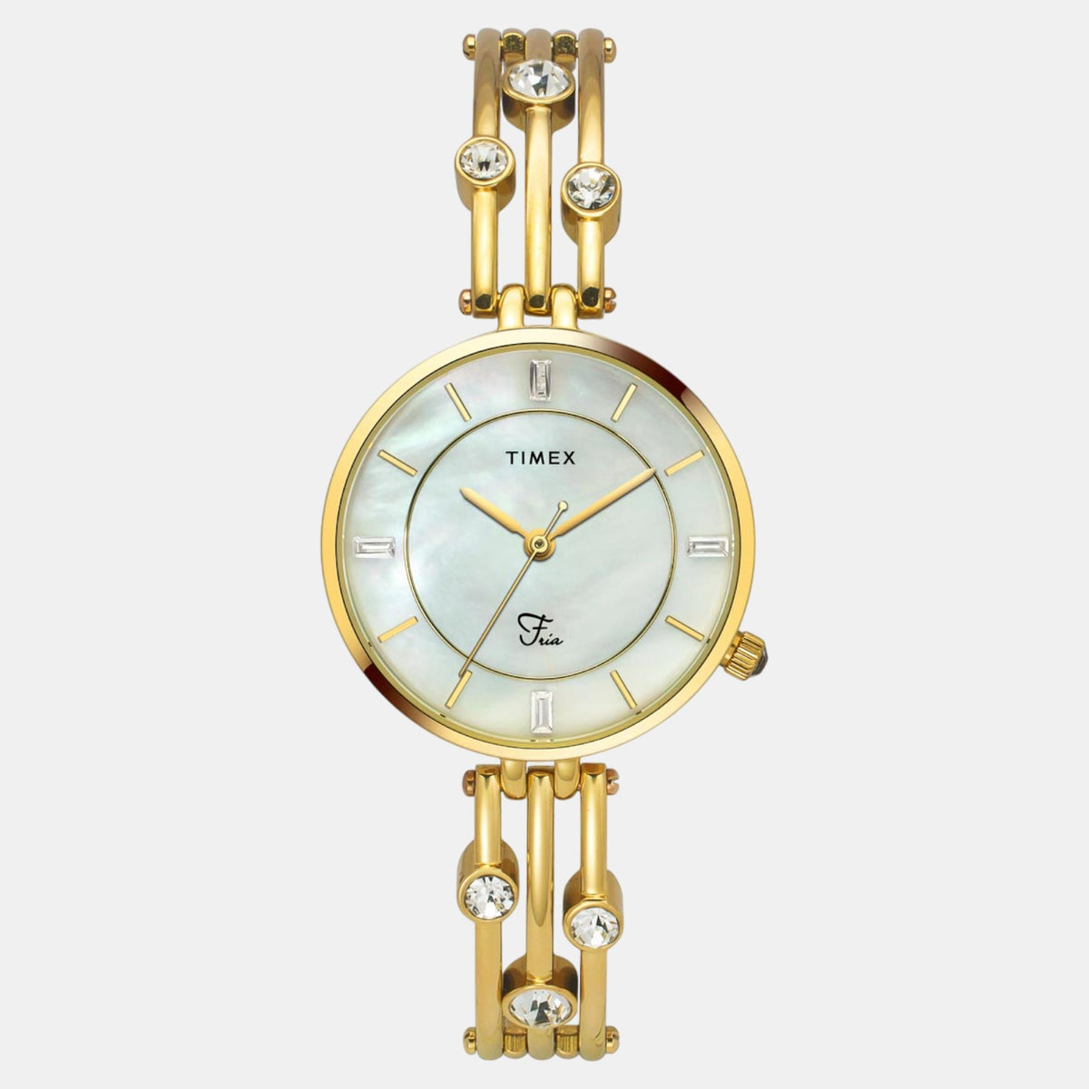 Fria Women Quartz Mother Of Pearl Dial Analog Brass Watch TWEL16004