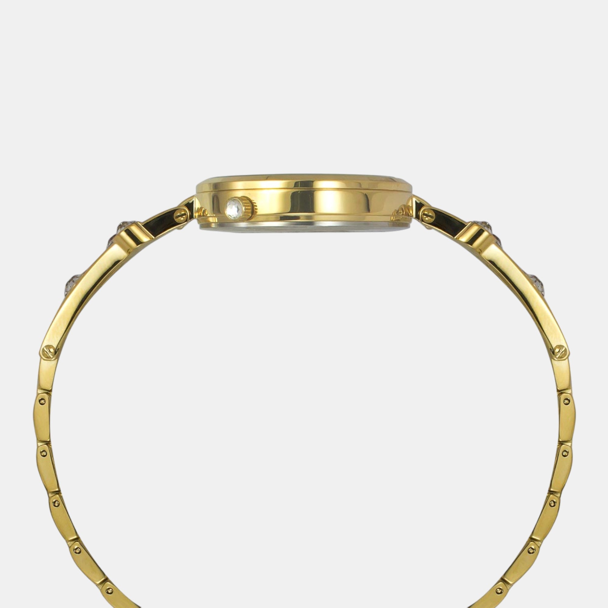 Fria Women Quartz Mother Of Pearl Dial Analog Brass Watch TWEL16004