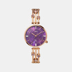Fria Women Quartz Purple Mother Of Pearl Dial Analog Brass Watch TWEL16005