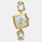 Fria Women Quartz Mother Of Pearl Dial Analog Brass Watch TWEL16104