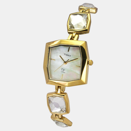 Fria Women Quartz Mother Of Pearl Dial Analog Brass Watch TWEL16104