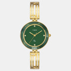Fria Women Quartz Green Dial Analog Brass Watch TWEL16205