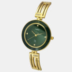 Fria Women Quartz Green Dial Analog Brass Watch TWEL16205