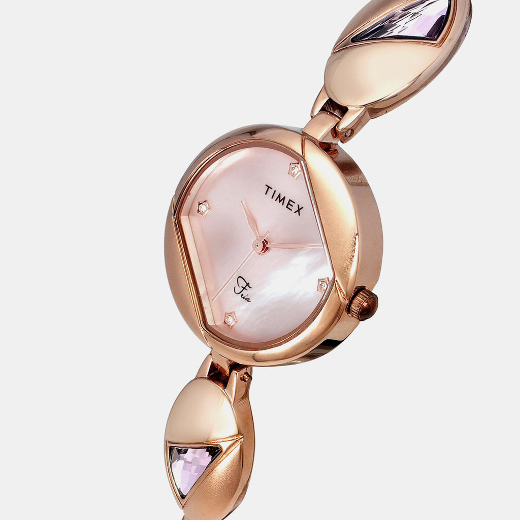 Fria Women Quartz Dial Analog Brass Watch TWEL16302