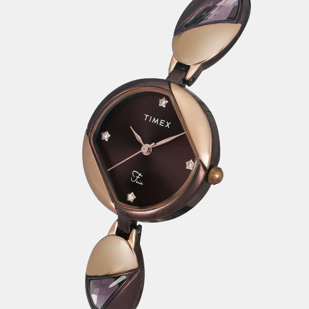 Fria Women Quartz Dial Analog Brass Watch TWEL16303