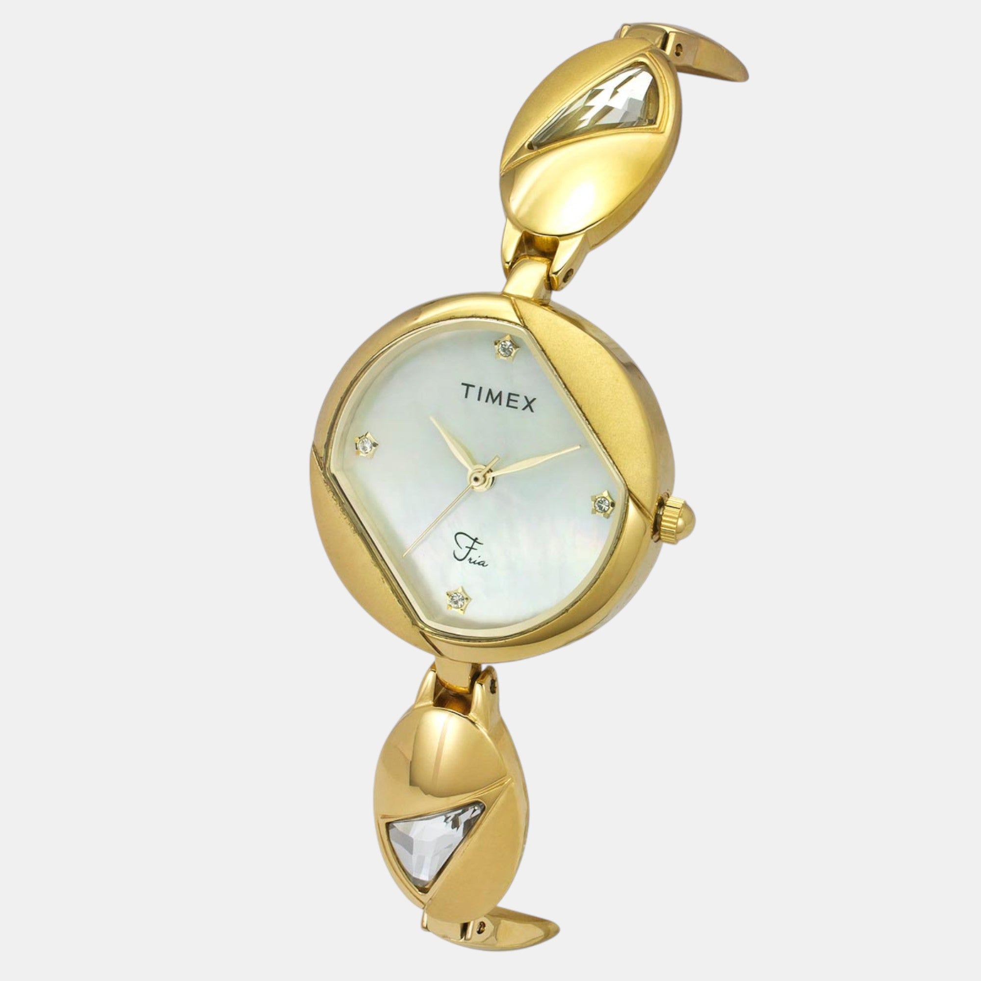 Fria Women Quartz Mother Of Pearl Dial Analog Brass Watch TWEL16305